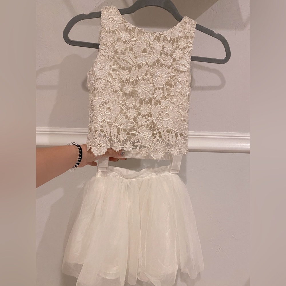 Pink & Violet formal lace and tulle 2 piece dress size 7 worn once to a party